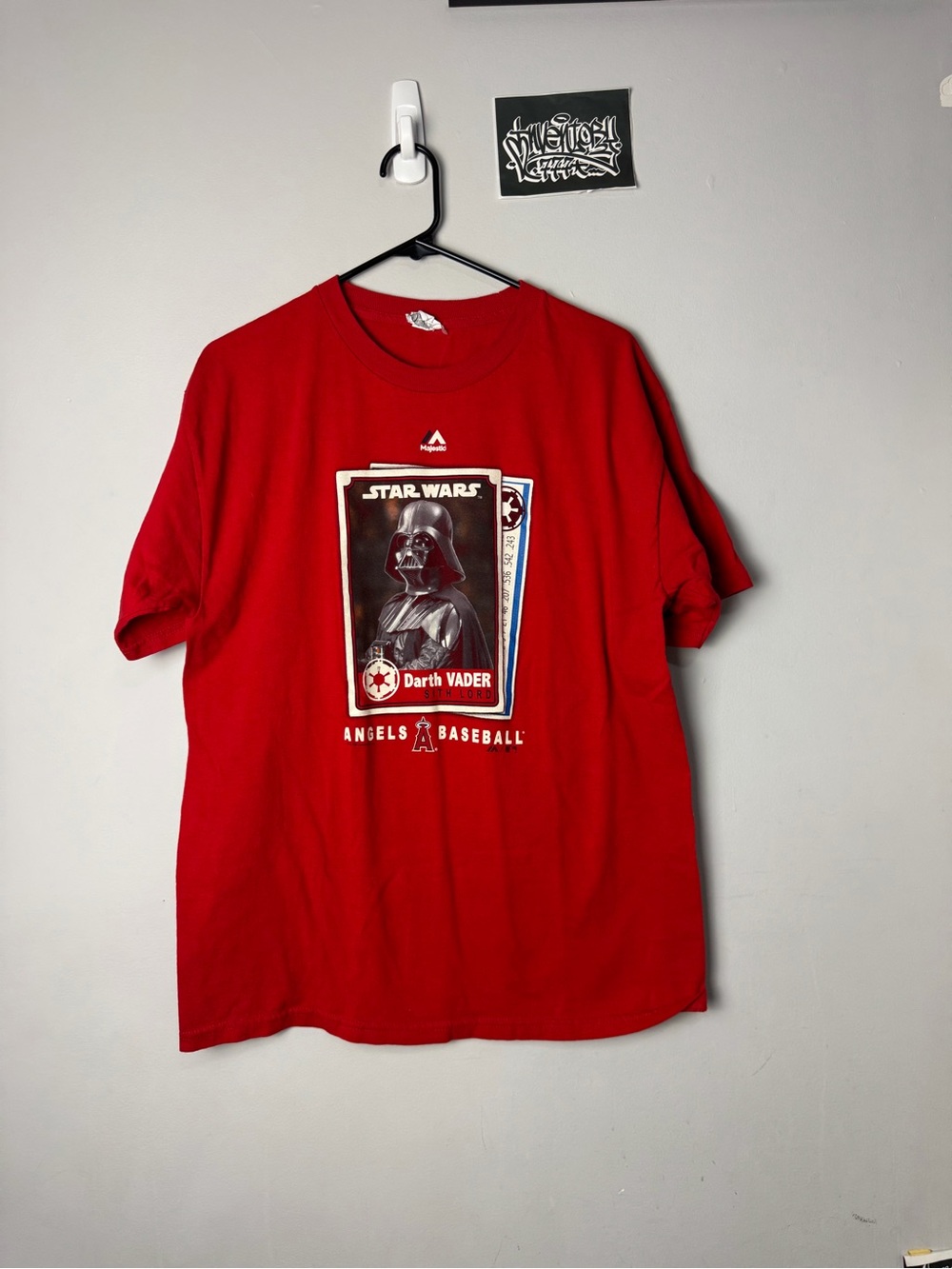 Star Wars Red Darth Vader Angels Baseball Graphic Tee